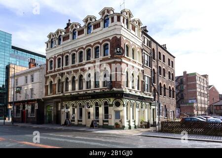 Le pub et restaurant du chemin de fer, rue Tithegrange, Liverpool Banque D'Images