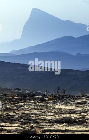 Paysage Jabal Shams le matin, Oman Banque D'Images