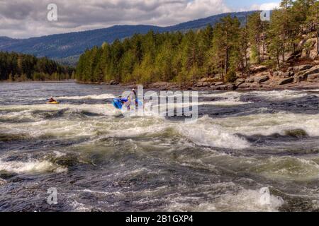 Otra rivier à Setesdal, rafting, Norvège, Evje Banque D'Images