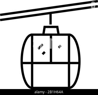 Icône ligne funiculaire, signe concept, illustration vectorielle, symbole linéaire. Illustration de Vecteur