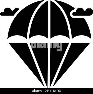 Icône Aeronautics noire, illustration conceptuelle, symbole vectoriel plat, signe glyphe. Illustration de Vecteur