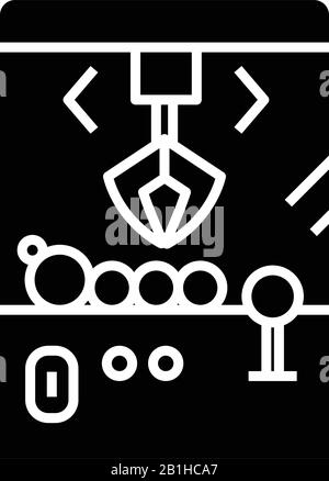 Icône noire du jeu d'automates, illustration du concept, symbole plat vectoriel, signe glyphe. Illustration de Vecteur