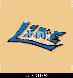 bleu plat comme l'illustration de graffitis de texte Illustration de Vecteur