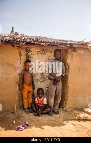 Peuple de Shaape, village d'Abuja, Nigeria. Banque D'Images