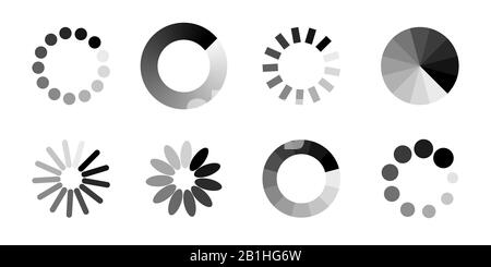L'icône de chargement de la barre de progression. Télécharger Télécharger charge processus ronde. Site du cercle ou du chargeur tampon preloader Illustration de Vecteur