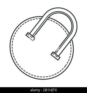 Sac à main ou bagage à main, icône isolée d'accessoire de voyage et de femme Illustration de Vecteur