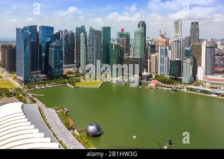 Quartier des affaires de Singapour, vue sur Marina Bay, Singapour, Asie Banque D'Images