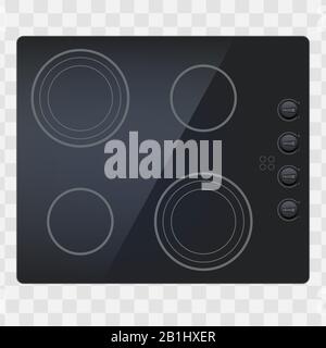 Surface de cuisson électrique et inductives. Illustration de Vecteur