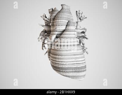 BioPrint d'un coeur, impression 3D d'un coeur, concept de l'avenir en médecine - rendu 3D Banque D'Images