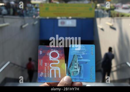 Cartes de métro sur la station de métro Delhi, Inde Banque D'Images