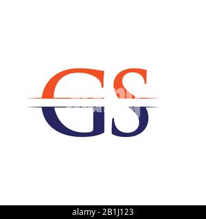 Conception de Logo Type GS Lettre modèle de scénario. Résumé Lettre GS Logo Design Illustration de Vecteur