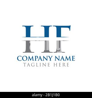 Lettre type HF Logo Design vector modèle. Résumé Lettre HF Logo Design Illustration de Vecteur