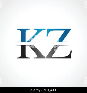Illustration vectorielle initiale du logo KZ. Motif de logo KZ lettre abstraite Illustration de Vecteur