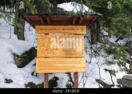 Zakopane, Pologne, 31 Janvier 2020. Cascades éducatives en bois de Mickiewicz dans les montagnes Tatra, Zakopane. Crédit: Waldemar Sikora Banque D'Images