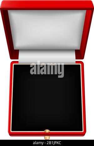 Boîte cadeau bijoux. Ouvrir la case rouge Illustration de Vecteur