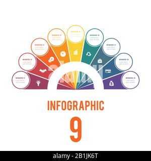 Éléments des Processus cycliques conceptuels Infographics Pouvant Être Utilisés pour les options Workflow, Banner, Diagram, Web design, Timeline, Area Chart, Number. C Illustration de Vecteur