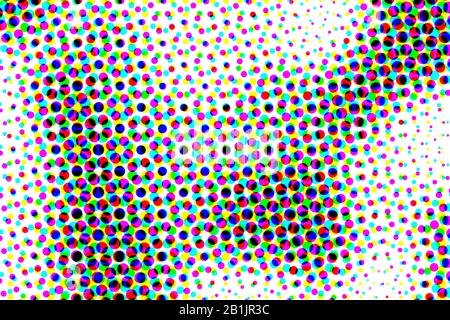 trame demi-teinte noire rouge bleu et blanche. fond et texture demi-tons colorés. illustration. Banque D'Images