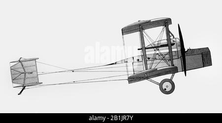 Le bombardier modifié de la première Guerre mondiale Vickers Vimy volé par les aviateurs britanniques John Alcock et Arthur Brown lorsqu'ils ont fait le premier vol transatlantique sans escale en juin 1919. Après leur vol de St. John's (Terre-Neuve) à Clifden, Connemara, County Galway (Irlande), le secrétaire d'État à l'Air, Winston Churchill, Leur a remis le prix Daily Mail pour le premier passage de l'océan Atlantique par avion en "moins de 72 heures consécutives." une petite quantité de courrier a été transportée sur le vol, ce qui en fait le premier vol transatlantique de courrier aérien. Banque D'Images