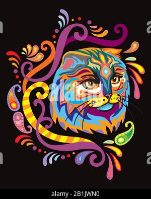 Chat Dans Mandala Style De Motif Zentagle Fond Noir Et Blanc Livre De Coloriage Adultes Vector Illustration Image Vectorielle Stock Alamy