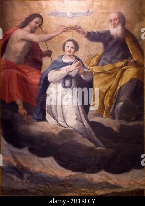 Italie Marche Senigallia - Musée diocésain : couronnement de la vierge par Camillo Ridolfi Banque D'Images