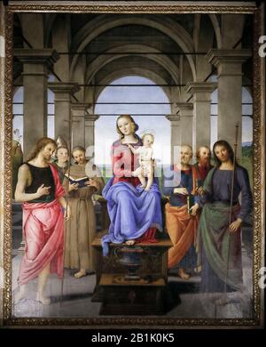 Italie Marches Senigallia Musée Diocésain - Vierge Entronée Avec Saints Par Perugino Banque D'Images