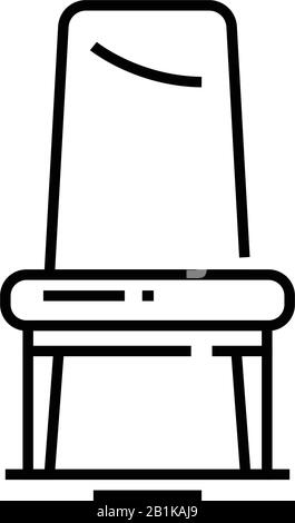 Icône de la ligne de chaise haute, signe concept, illustration vectorielle, symbole linéaire. Illustration de Vecteur