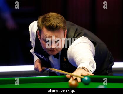 Front De Mer, Southport, Merseyside, Royaume-Uni. 26 février 2020. World Snooker Championship, Coral Players Championship; Shaun Murphy (ENG) à la table lors de son premier match contre David Gilbert (ENG) Credit: Action plus Sports/Alay Live News Credit: Action plus Sports Images/Alay Live News Banque D'Images