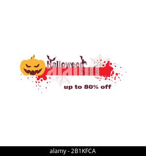 Bannière élégante pour le site - vente pour Halloween. Remise automne Illustration de Vecteur
