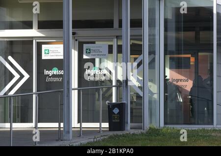 Milan, Italie. 26 février 2020. Milan, Italie Coronavirus à Rescaldin deux résidents testent un Corovavirus positif (Covid19) ont été hospitalisés à l'hôpital de Legnano Dans la photo: Legnano hôpital crédit: Agence indépendante de photo / Alay Live News Banque D'Images