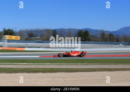 26 Février 2020; Circuit De Barcelone Catalunya, Barcelone, Catalogne, Espagne; Formule 1 Test Pré-Saison Deux; Scuderia Ferrari, Sebastian Vettel Banque D'Images