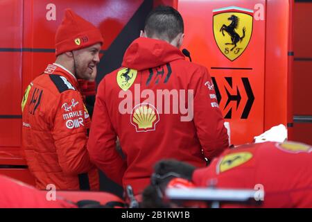 26 Février 2020; Circuit De Barcelone Catalunya, Barcelone, Catalogne, Espagne; Formule 1 Test Pré-Saison Deux; Scuderia Ferrari, Sebastian Vettel Banque D'Images