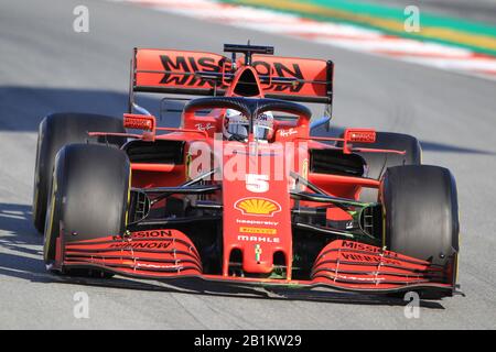26 Février 2020; Circuit De Barcelone Catalunya, Barcelone, Catalogne, Espagne; Formule 1 Test Pré-Saison Deux; Scuderia Ferrari, Sebastian Vettel Banque D'Images