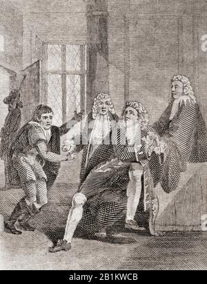 James II reçoit les nouvelles de la défection de ses enfants. James II et VII, 1633 -1701. Roi d'Angleterre et d'Irlande comme James II et roi d'Écosse comme James VII De l'Histoire de l'Angleterre, des premiers records à l'année 1802, publié 1812. Banque D'Images