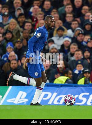 Champions League, Chelsea-Munich, Londres, 25 Février 2020. Antonio RÜDIGER, Chelsea 2 FC CHELSEA - FC BAYERN MUNICH 0-3 Ligue des champions de football de l'UEFA , Londres, 25 février 2020, saison 2019/2020, tour des seize derniers, FCB, Bavière, München © Peter Schatz / Alay Live News Banque D'Images