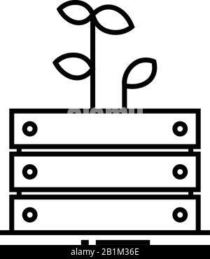 Icône de la ligne de plantes en croissance, signe de concept, illustration vectorielle, symbole linéaire. Illustration de Vecteur