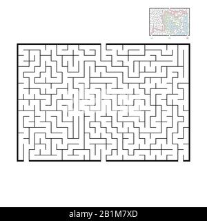 Grand labyrinthe rectangulaire abstrait. Jeux pour enfants et adultes. Puzzle pour enfants. Trouvez la bonne sortie. Tambour de conuntambour de labyrinthe. Illustration vectorielle plate. Illustration de Vecteur