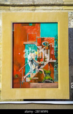 Peinture sur le mur de la cathédrale de Chichester dans la chapelle Saint-Marie-Madeleine; 'Noli Me Tangere' peinte par Graham Sutherland. Noli me Tangere (Ne me tenez pas) a été peint en 1961. ROYAUME-UNI (114) Banque D'Images