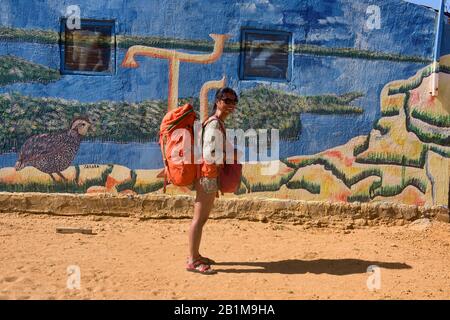 Mode et art désertiques, Punta Gallinas, Guajira, Colombie Banque D'Images