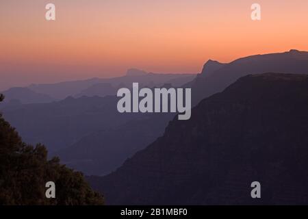Lever du soleil dans les montagnes Simien Ethiopie Banque D'Images