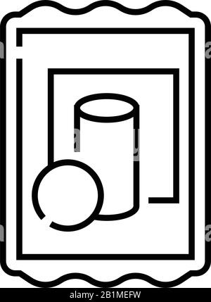 Icône de ligne d'image géométrique, signe de concept, illustration vectorielle de contour, symbole linéaire. Illustration de Vecteur