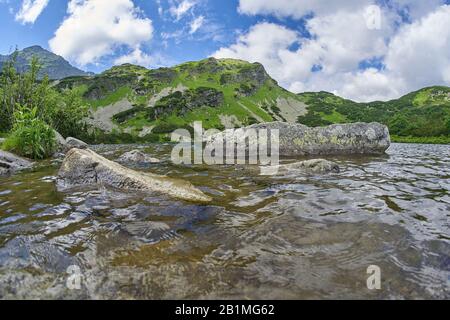 Lac Rohacske Plesa, Montagnes West High Tatras, Slovaquie En Été Banque D'Images