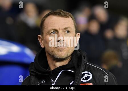 Londres, ANGLETERRE - 26 FÉVRIER Gary Rowett, directeur de Millwall, lors du match de championnat Sky Bet entre Millwall et Birmingham City à la Den, Londres, le mercredi 26 février 2020. (Crédit: Ivan Yordanov | MI News)la photographie ne peut être utilisée qu'à des fins de rédaction de journaux et/ou de magazines, licence requise à des fins commerciales crédit: Mi News & Sport /Alay Live News Banque D'Images