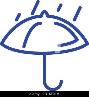icône pluvieux et parapluie sur fond blanc, style de ligne, illustration vectorielle Illustration de Vecteur