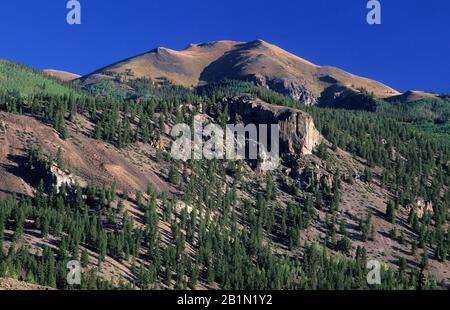 Pic de montagne, l'arrière-pays National Boucle Alpine Byway, Colorado Banque D'Images