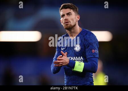 Jorginho de Chelsea - Chelsea / Bayern Munich, Ligue des Champions de l'UEFA - Round of 16 First Leg, Stamford Bridge, Londres, Royaume-Uni - 25 février 2020 Banque D'Images