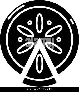 Cheesecake icône noire, illustration de concept, symbole vectoriel plat, signe glyphe. Illustration de Vecteur