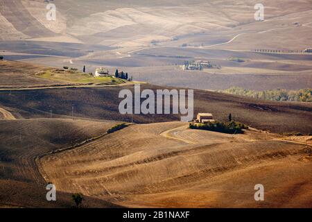 Paysage près de Pienza, Italie, Toscane, Pienza Banque D'Images