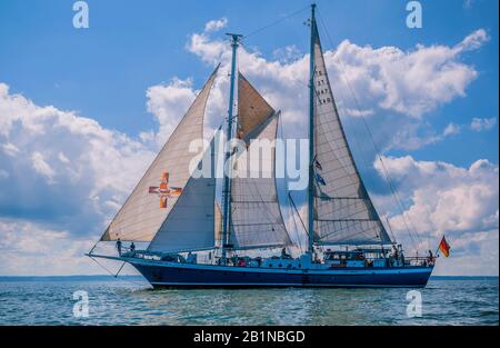 Bateau à voile Johann Smidt sur la mer Baltique, Danemark, mer Baltique Banque D'Images