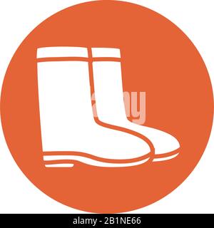 bottes en caoutchouc chaussures de ferme style bloc Illustration de Vecteur