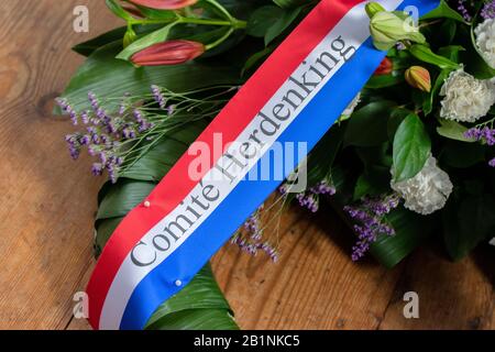 Ruban Février Strike À Moïse En Aäronkerk Le Mémorial De La Grève De Février À Amsterdam Pays-Bas 2020 Comite Herdenking Banque D'Images